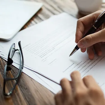 Filing a different document close up image