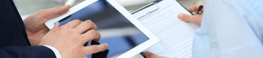 Two businessmen meeting outdoors