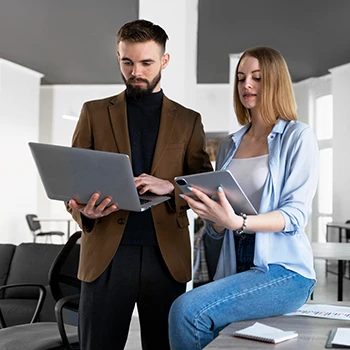 Two Alabama registered agents checking the selection process