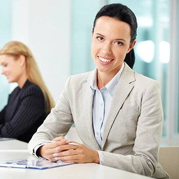 A registered agent smiling