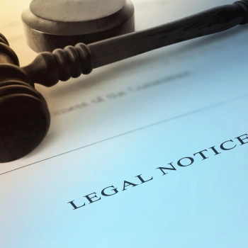 Legal notice on paper to show the role of a registered agent
